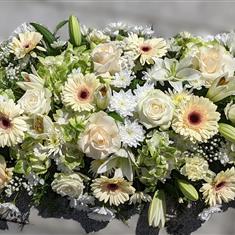 White Lily &amp; Rose Casket Spray